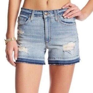 Joe’s Jeans Alston Released Hem Destroyed Midi Denim Shorts 26